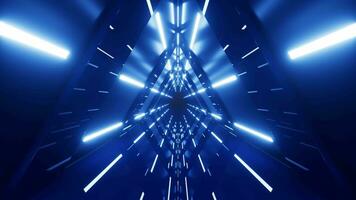 Neon lines and tunnel, 3d rendering. video