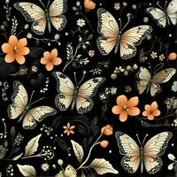 AI generated a pattern of a small butterflies and flowers for notebook photo