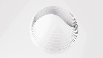 White abstract sphere and curves, 3d rendering. video