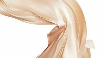 Brown silk fabric, brown cloth material flying in the wind , 3d rendering. video