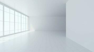 White empty room video, 3d rendering. video