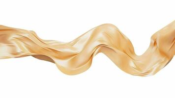 Gold silk fabric, gold cloth material flying in the wind , 3d rendering. video