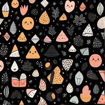 AI generated a pattern of a small Geometric shape and cute shape for notebook photo