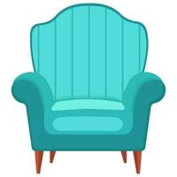 Cozy armchair on white background. Cartoon style. Vector illustration.