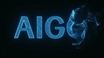 AIGC concept, logo of AIGC, 3d rendering. video