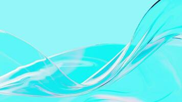 Abstract flowing transparent glass , 3d rendering. video