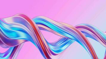 Abstract gradient curve motion video, 3d rendering. video