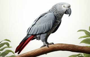 AI generated African Grey Parrot photo