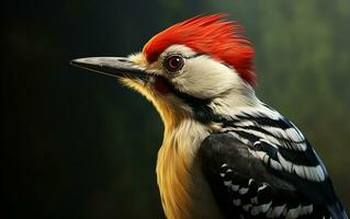 AI Generative Woodpecker bird on natural environment photo