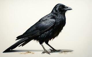 AI Generative American Crow outdoor bird photography photo