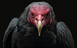 AI Generative Turkey Vulture bird on natural environment photo