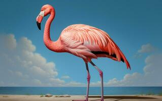 AI Generative American Flamingo bird photography photo