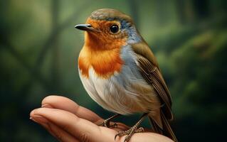 ai generativo linda Robin pájaro en natural ambiente foto
