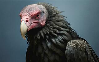 AI Generative Turkey Vulture bird on natural environment photo