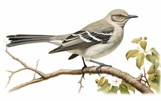 AI Generative Mockingbird in Natural environment photo