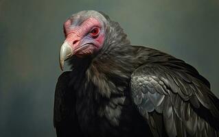 AI Generative Turkey Vulture bird on natural environment photo