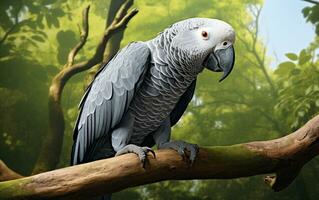 AI generated African Grey Parrot photo