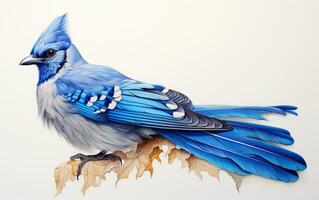 AI Generative Blue Jay Natural bird photography photo