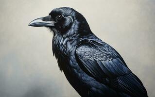 AI Generative American Crow outdoor bird photography photo