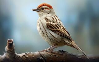 AI Generative cute Sparrow bird on natural environment photo