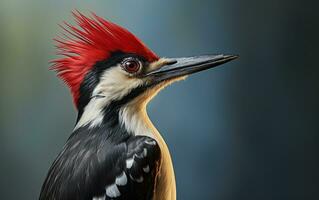 AI Generative Woodpecker bird on natural environment photo