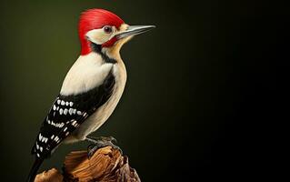 AI Generative Woodpecker bird on natural environment photo