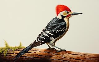 AI Generative Woodpecker bird on natural environment photo