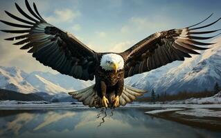 AI Generative Bald Eagle bird photography photo