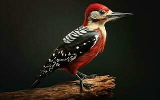 AI Generative Woodpecker bird on natural environment photo