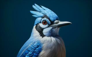 AI Generative Blue Jay Natural bird photography photo