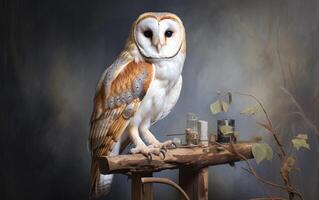 AI Generative Barn Owl bird photography photo