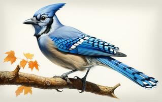 AI Generative Blue Jay Natural bird photography photo