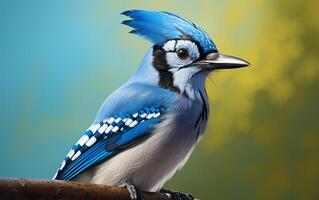 AI Generative Blue Jay Natural bird photography photo