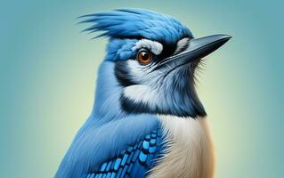 AI Generative Blue Jay Natural bird photography photo