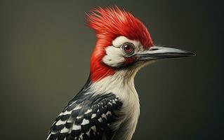 AI Generative Woodpecker bird on natural environment photo