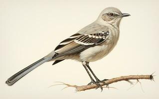 AI Generative Mockingbird in Natural environment photo