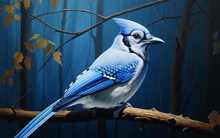 AI Generative Blue Jay Natural bird photography photo