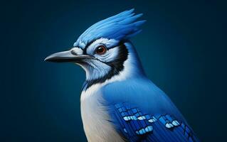 AI Generative Blue Jay Natural bird photography photo