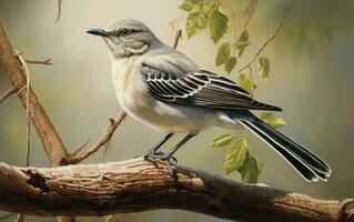 AI Generative Mockingbird in Natural environment photo