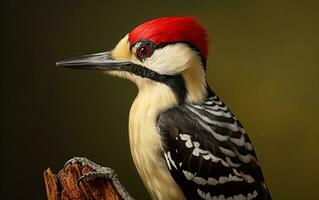 AI Generative Woodpecker bird on natural environment photo