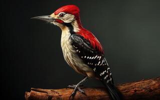 AI Generative Woodpecker bird on natural environment photo