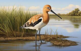 AI generated American Avocet photo