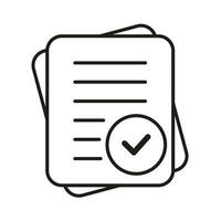 Paper document with check mark icon vector