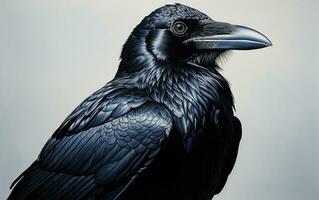 AI Generative American Crow outdoor bird photography photo