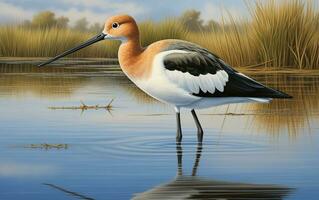 AI generated American Avocet photo