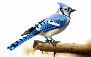 AI Generative Blue Jay Natural bird photography photo