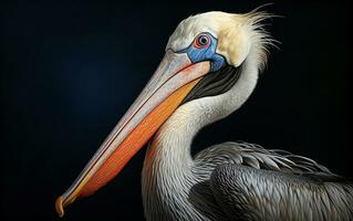 AI Generative Pelican bird Natural illustration photography photo