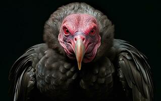 AI Generative Turkey Vulture bird on natural environment photo