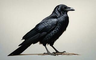 AI Generative American Crow outdoor bird photography photo