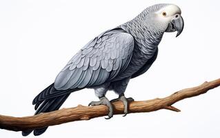 AI generated African Grey Parrot photo